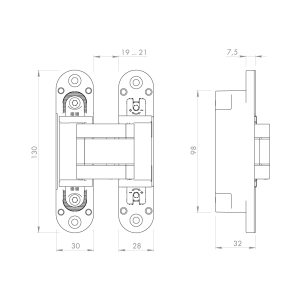 Петля скрытой установки U3D5000.VPG AB бронза TECH