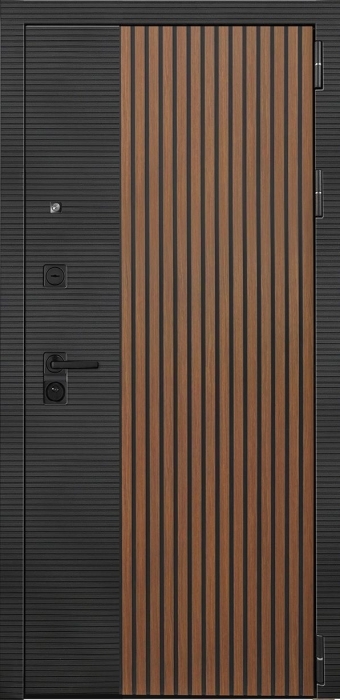Входная дверь Модель L - 48 СБ-1 (ст. белое, 16мм, капучино) внешняя сторона