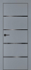 Межкомнатная дверь PX-17 черная кромка с 4-х ст. Серый матовый